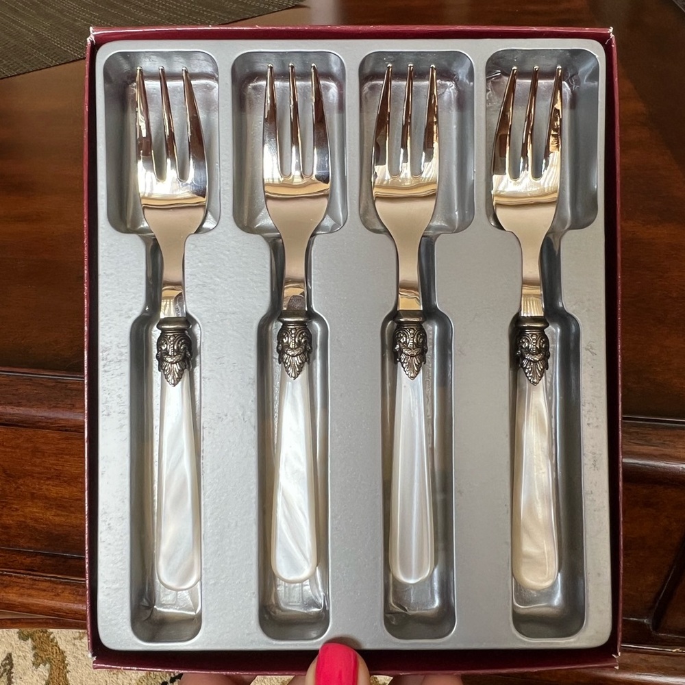 EME Italy Napoleon Cocktail/Seafood Forks 18/10 Set of 4